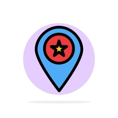 Yıldız, Konum, Harita, İşaretçi, Pin Soyut Daire Arka Plan Düz