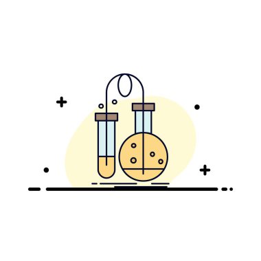 Test, Kimya, şişe, laboratuvar, bilim Düz Renk Simge Vektör