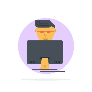 Hacker, Kullanıcı, Oyuncu, Programcı Soyut Daire Arka Plan Düz 