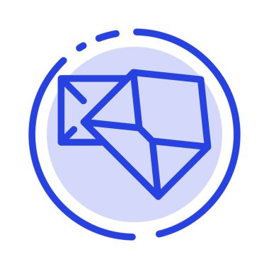 İş, Posta, Mesaj, Açık Mavi Noktalı Çizgi Simgesi