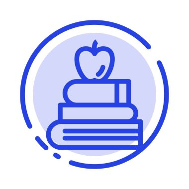 Apple, Kitaplar, Eğitim, Bilim Mavi Noktalı Çizgi Hattı Simgesi