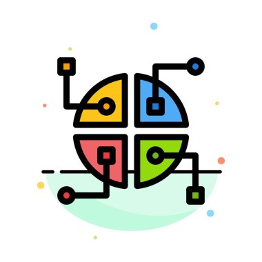 İnşaat, Ağ, Harita Soyut Düz Renk Simgesi Şablonu