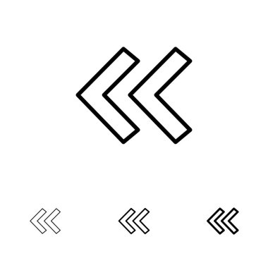 Ok, Oklar, Sırt Kalın ve ince siyah çizgi simgesi seti