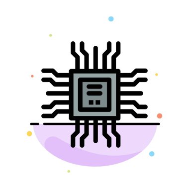 Kitap, Cpu, Öğrenme, Teknoloji Soyut Düz Renk Simge Templat