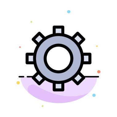 Dişliler, Dişli, Soyut Düz Renk Simgesi Şablonu Ayarlama