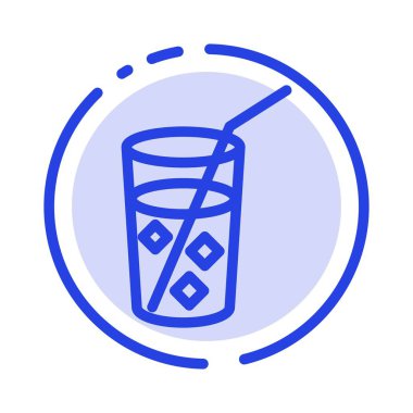 Web mavi noktalı çizgi çizgisi simgesi