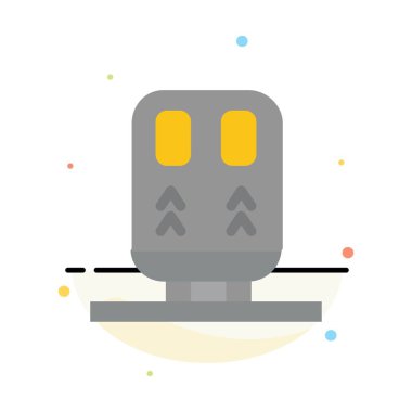 Geri, Demiryolu, Tren, Ulaşım Soyut Düz Renk Simgesi Te