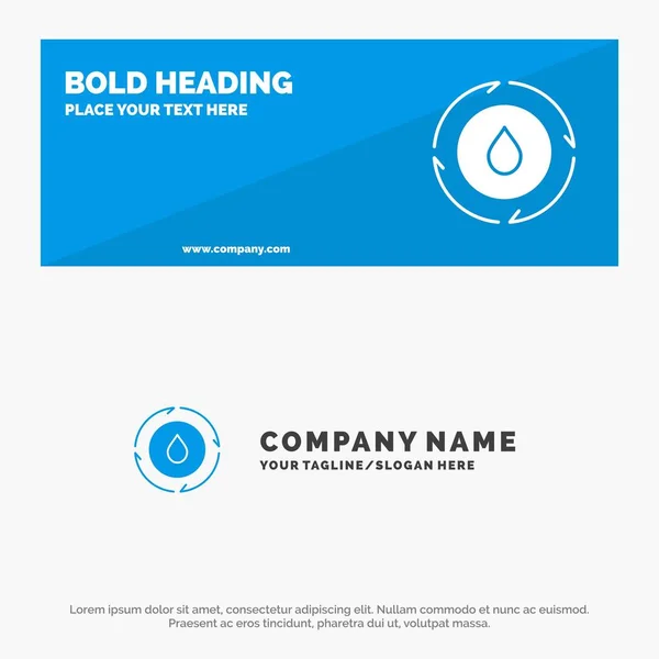 Energy, Water, Power, Nature SOlid Icon Website Banner and Busin — Stock Vector