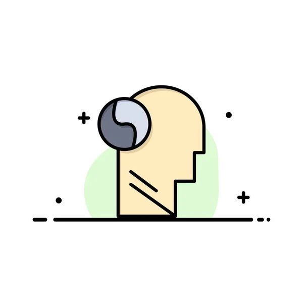 Sag, Brian, Head, Mind Business Logo Template. Color plano — Archivo Imágenes Vectoriales