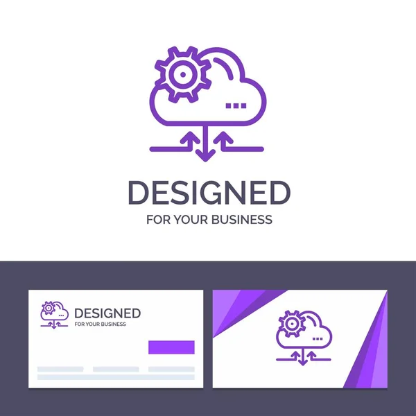 Kreative Visitenkarte und Logo-Vorlage Wolke, Einstellung, Ausrüstung, ein — Stockvektor