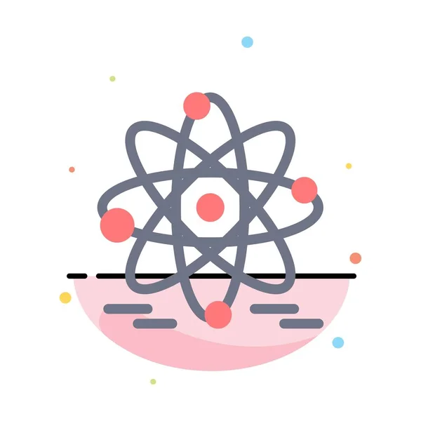 Atom, Education, Nuclear Abstract Flat Color Icon Template — Stock Vector