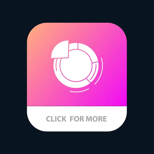 Graphique, Cercle, Tarte, Graphique Bouton de l'application mobile. Android et IOS Gly — Image vectorielle