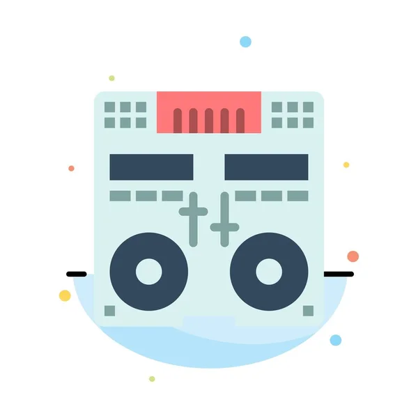 Cd, Console, Deck, Mix, Music Abstraat Flat Color Icon Templat — стоковый вектор