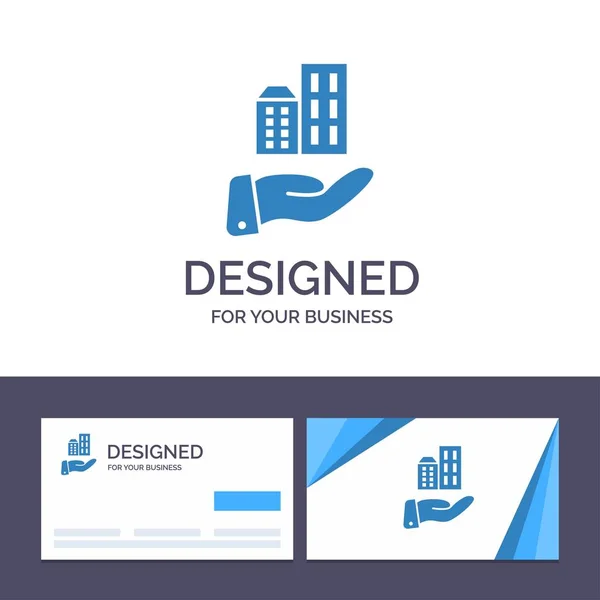 Kreative Visitenkarten- und Logovorlagen-Architektur, Business, — Stockvektor
