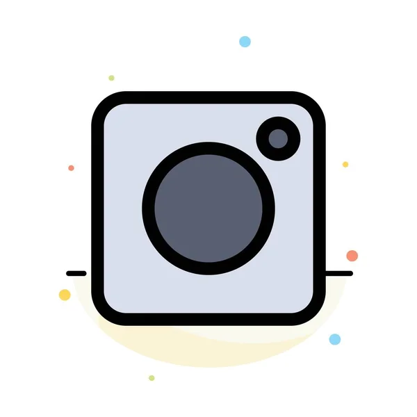 Camera, Instagram, Photo, Social Abstract Flat Color Icon Templa — Stock Vector