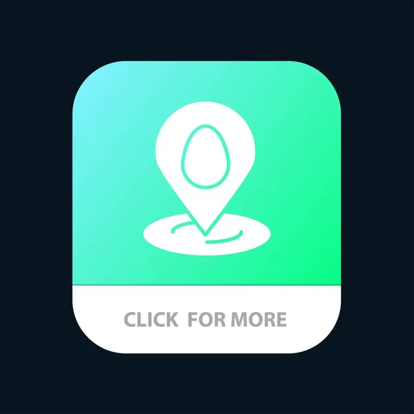 Ubicación, Pin, Mapa, Botón de aplicación móvil de Pascua. Android e IOS Gl — Vector de stock