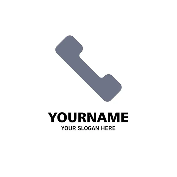 Teléfono, Llamada, Mobile Business Logo Template. Color plano — Vector de stock