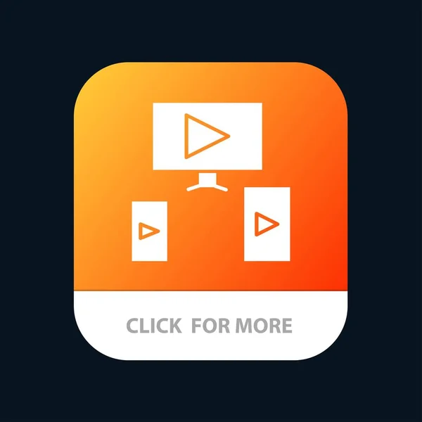 Computer, Video, Design mobile App-Taste. Androide und ios glyph — Stockvektor