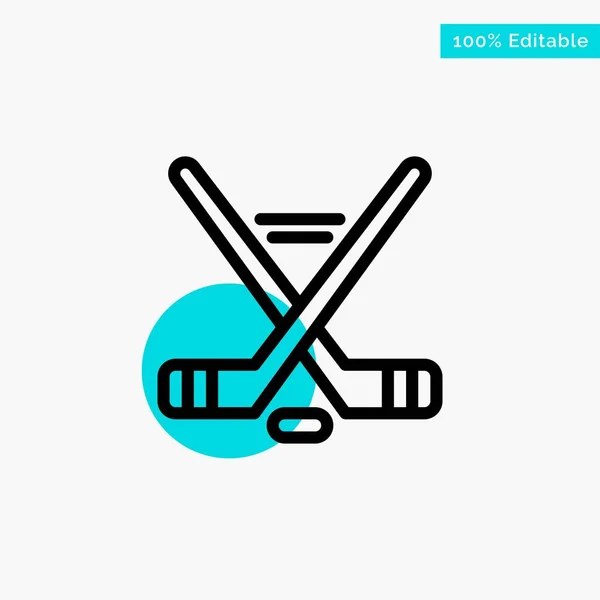 Hokey, Ice sport, sport, Amerikaanse Turquoise highlight Circle POI — Stockvector