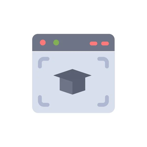 Web, Cap, Education, Graduation Flat Color Icon. Векторная икона ba — стоковый вектор