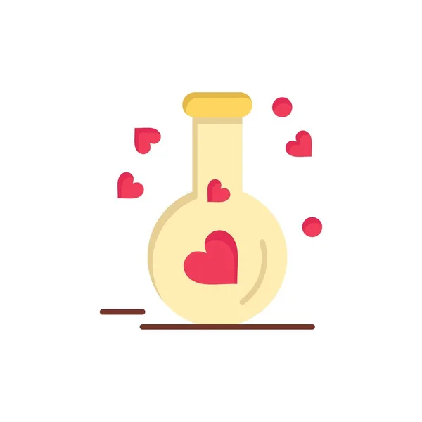 Flask, Amor, Coração, Ícone de cor plana de casamento. Banner do ícone do vetor — Vetor de Stock