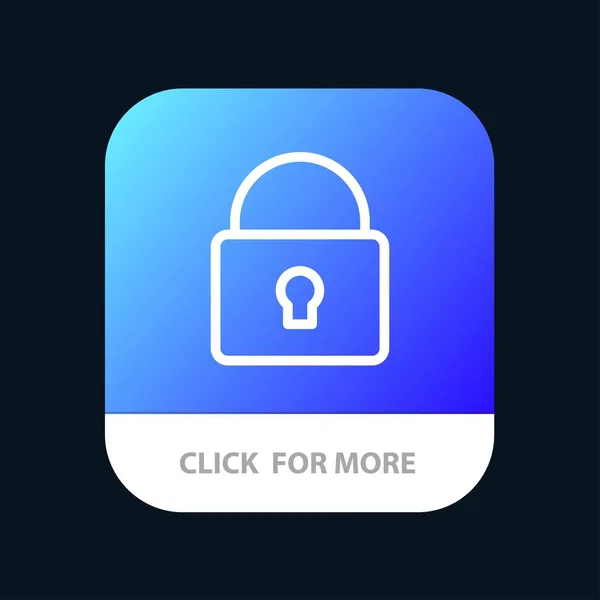 Lock, Security, Locked, Login Mobile App Button. Android and IOS — Stock Vector