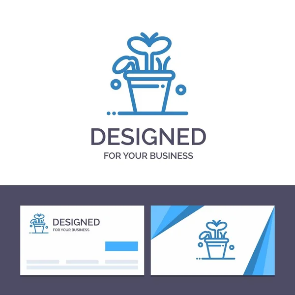 Kreative Visitenkarte und Logo-Vorlage Wachstum, Blatt, Pflanze, sp — Stockvektor