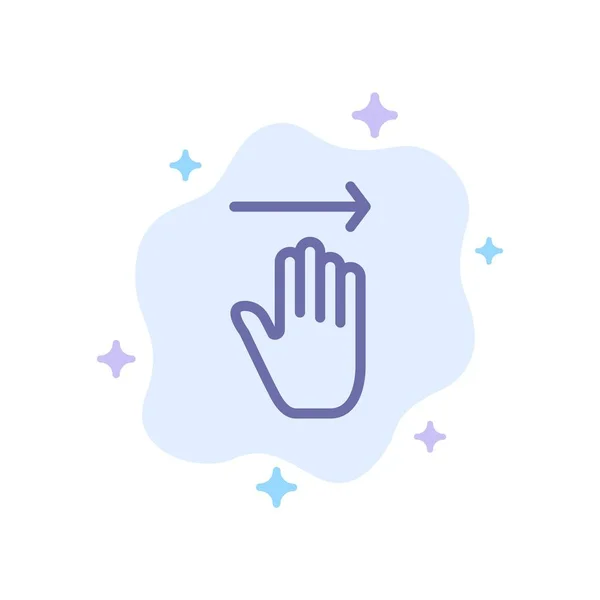 Hand, pil, gester, höger Blå ikon på abstrakt moln Backgro — Stock vektor