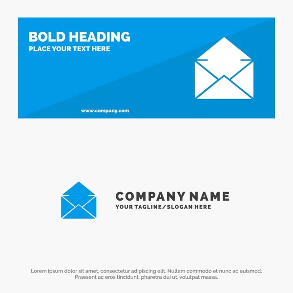 Email, Mail, Message, Open SOlid Icon Website Bannière et usines — Image vectorielle