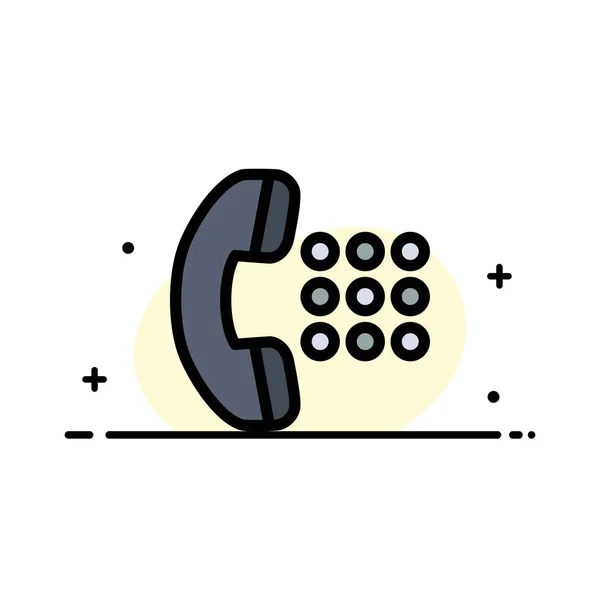 Apps, Call, Dial, Phone  Business Flat Line Filled Icon Vector B — Stock Vector