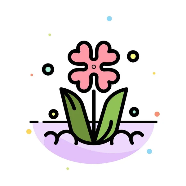 Flora, blommig, blomma, natur, Rose abstrakt platt färg ikon tem — Stock vektor
