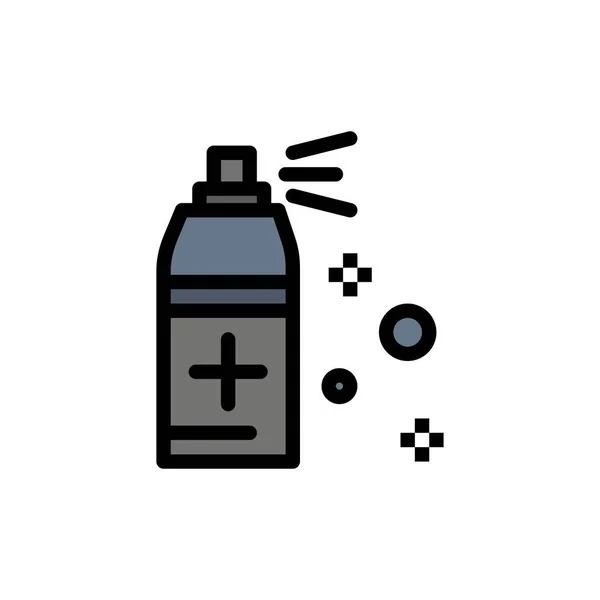 Fles, schoonmaken, spray plat kleur pictogram. Vector pictogram banner tem — Stockvector