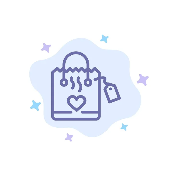 Sac à main, Amour, Coeur, Icône bleue de mariage sur Abstrait Cloud Backgr — Image vectorielle