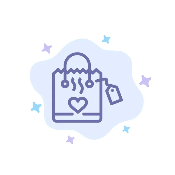 Bolso, Amor, Corazón, Icono azul de la boda en la nube abstracta Backgr — Vector de stock