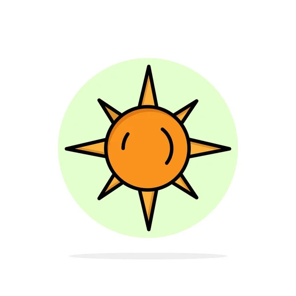 Słońce, dzień, światło abstrakcyjny okrąg tło płaski kolor ikona — Wektor stockowy