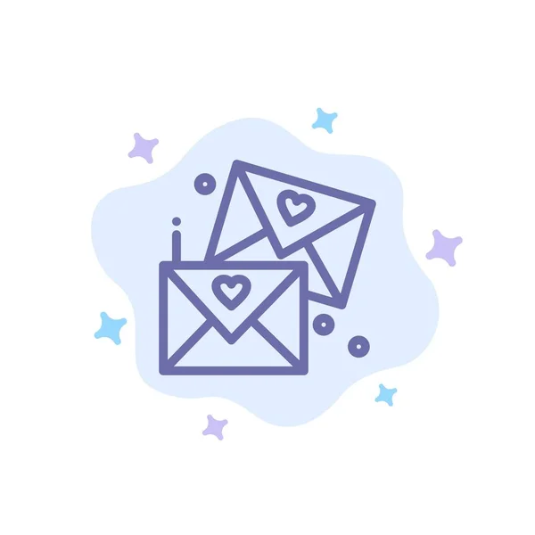 Μήνυμα ηλεκτρονικού ταχυδρομείου, Love, γυαλιά, γάμος μπλε εικονίδιο σε αφηρημένο cloud Backgr — Διανυσματικό Αρχείο