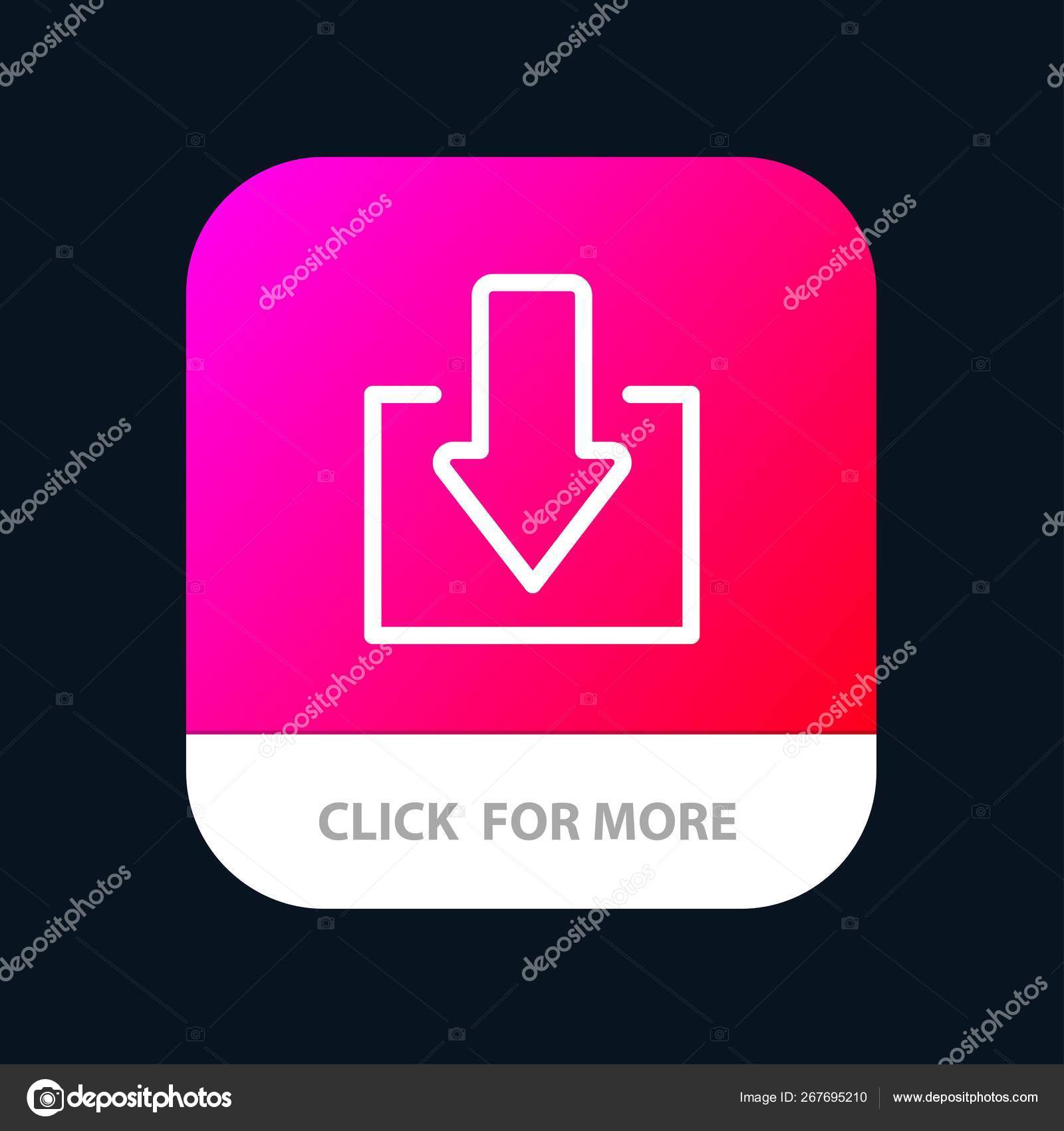 Стрелка, Вниз, Кнопка Мобильного Приложения. Android И IOS Line Ve.