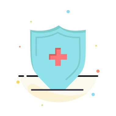 Hastane, İşaret, Pano, Shield İş Logo Şablonu. Düz Renk