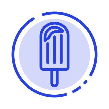 Sahil, Krema, Tatlı, Buz Mavi Noktalı Satır Simgesi