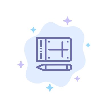 Mobil, kalem, Online, eğitim soyut Cloud ba mavi simge