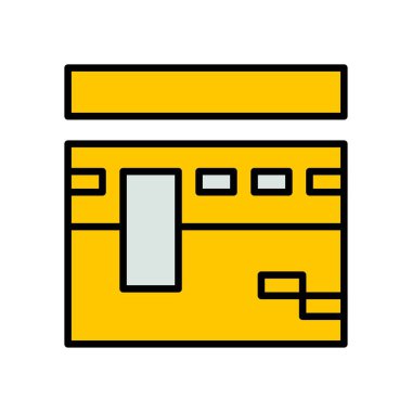 Ramazan simgeleri. Müslüman İslam dua ve ramazan kareem ince çizgi 