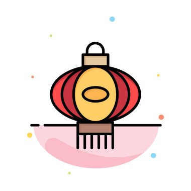 Fener, ışık, Çin, Çince soyut düz renk simge şablonu