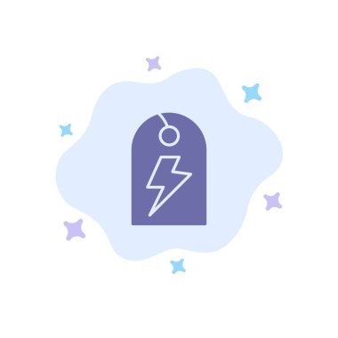 Etiket, Imza, güç, enerji mavi simge soyut bulut arka plan