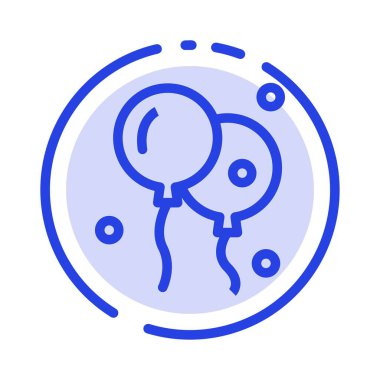 Balon, Paskalya, Doğa Mavi Noktalı Çizgi Hattı Simgesi