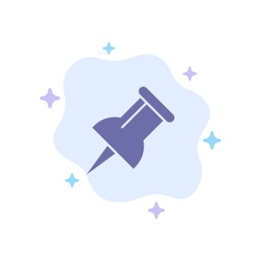 İşaretleyici, Soyut Bulut Arka Planında Mavi Simgeyi İkile