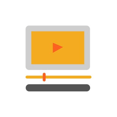 Video, Çalar, Ses, Mp3, Mp4 Düz Renk Simgesi. Vektör simgesi yasağı