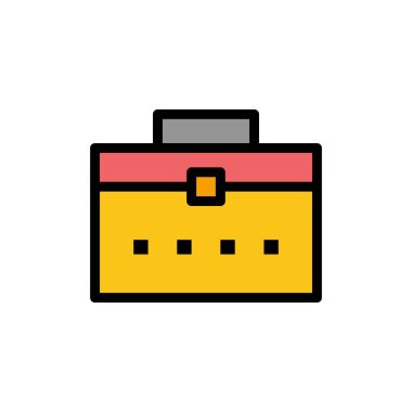 çanta, işçi çantası, kullanıcı, arayüz düz renk simgesi. Vektör simgesi b