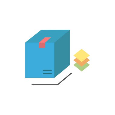 Kutu, sürpriz, ambalaj, paket düz renk simgesi. Vektör simgesi yasağı