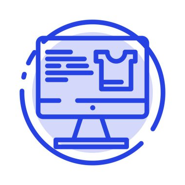 Bilgisayar, Ekran, Monitör, Alışveriş Mavi Noktalı Satır Simgesi