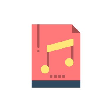 Ses, bilgisayar, dosya, MP3, örnek düz renk simgesi. Vektör simgesi